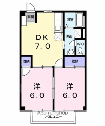 CITYSEVENⅢ(2DK/2階)の間取り写真