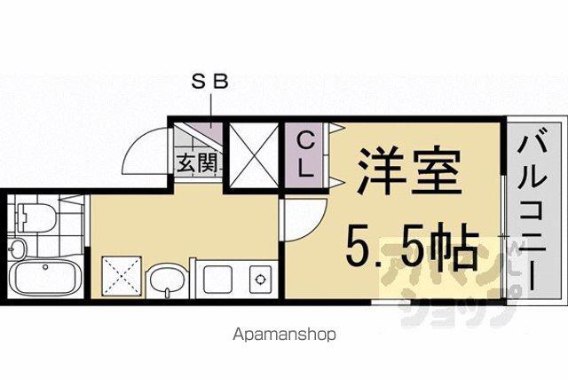 クラシカル志音(1K/4階)の間取り写真