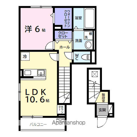 デルーナⅠ(1LDK/2階)の間取り写真