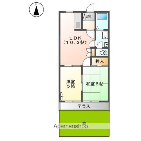 グランビュー平田(2LDK/1階)の間取り写真