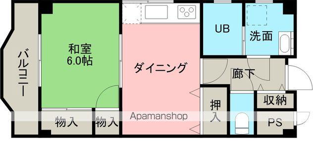 ハートピア京町(1DK/2階)の間取り写真