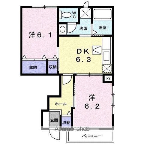 リファインド・NⅠ(2DK/1階)の間取り写真