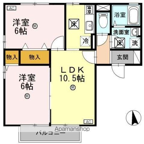 コーポラスITOⅢ A(2LDK/1階)の間取り写真