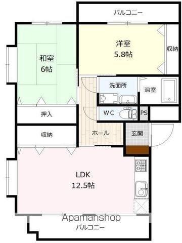 ユーミーI(2LDK/1階)の間取り写真