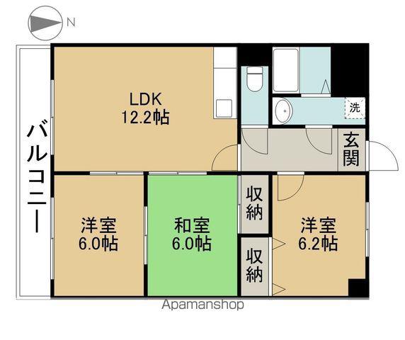 ハピネス五反田(3LDK/4階)の間取り写真