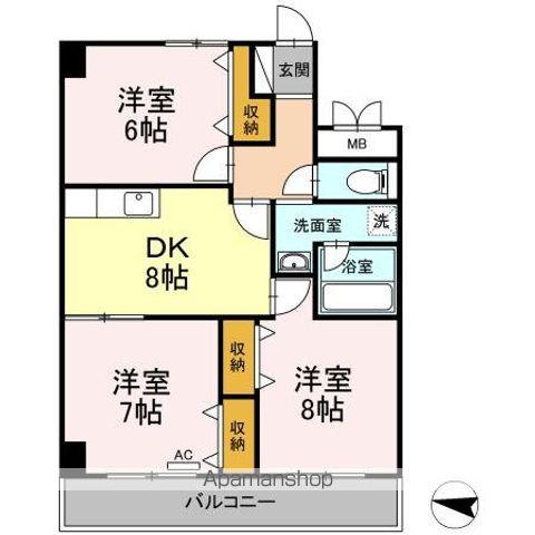 エスポワール篠崎(3DK/2階)の間取り写真