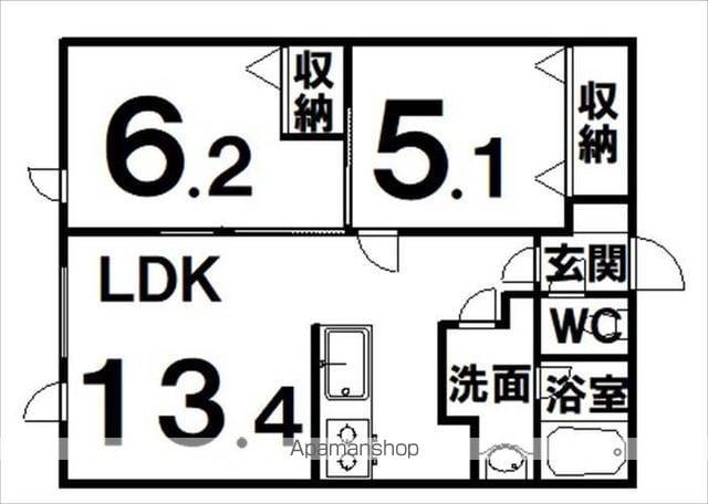 オルネ106A(2LDK/1階)の間取り写真