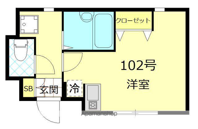 キャメル上板橋(ワンルーム/1階)の間取り写真