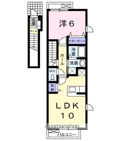 メゾンドサンセールC(1LDK/2階)の間取り写真