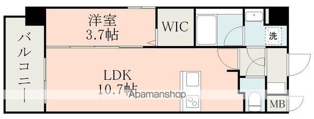 ELGRAND菊陽Ⅱ(1LDK/6階)の間取り写真
