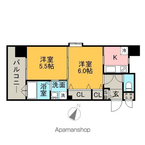 エンクレスト薬院Ⅱ(2K/3階)の間取り写真