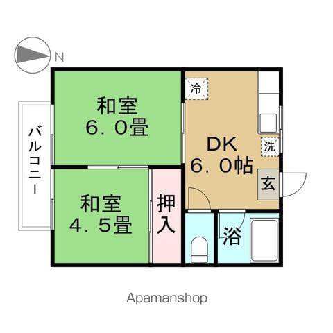 馬場ハイツ(2DK/2階)の間取り写真