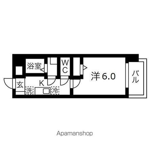 サンライズ立町(ワンルーム/4階)の間取り写真