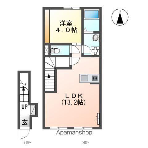 CASA ALEGRIA(1LDK/2階)の間取り写真