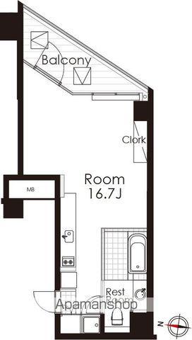 カスタリア広尾(ワンルーム/6階)の間取り写真