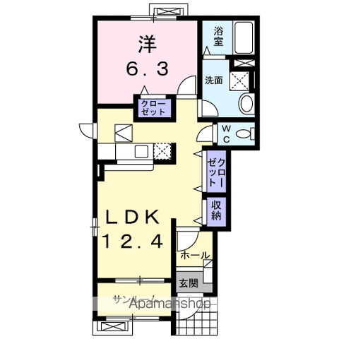 ファイン・フォレスト・ネオ(1LDK/1階)の間取り写真