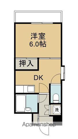 サザンブライト城南(1DK/4階)の間取り写真