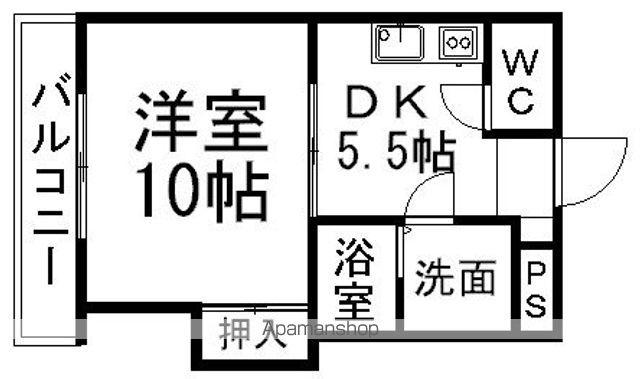 キャッスル千舟(1DK/4階)の間取り写真