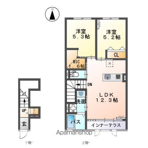 グレーシア(2LDK/2階)の間取り写真