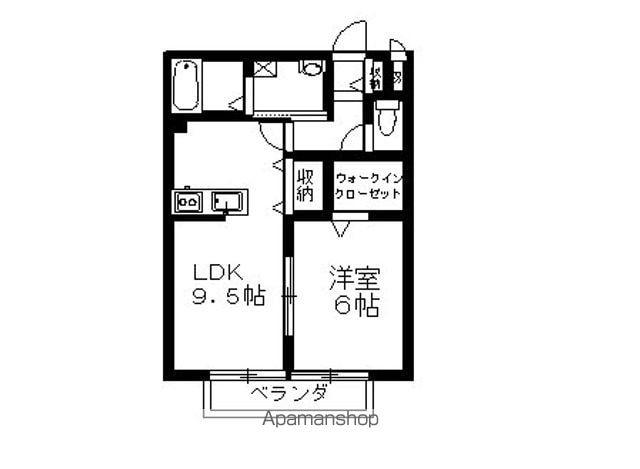 パシフィックドリームA棟(1LDK/2階)の間取り写真