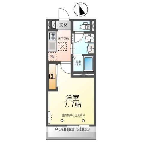 OCEANCOASTTSUDANUMAオーシャンコーストツダヌ(1K/1階)の間取り写真