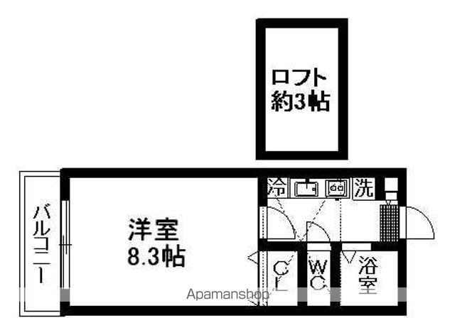 プリンスコート千代田町A(1K/2階)の間取り写真