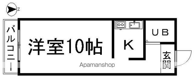 ハウス108車道(1K/1階)の間取り写真