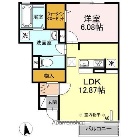 サンハウス梅津(1LDK/1階)の間取り写真