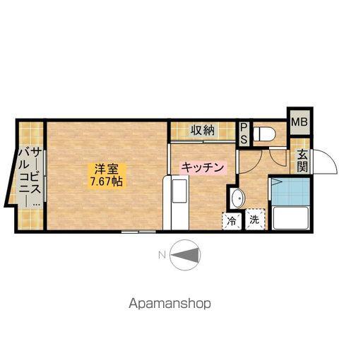 H.EARTH(1K/4階)の間取り写真