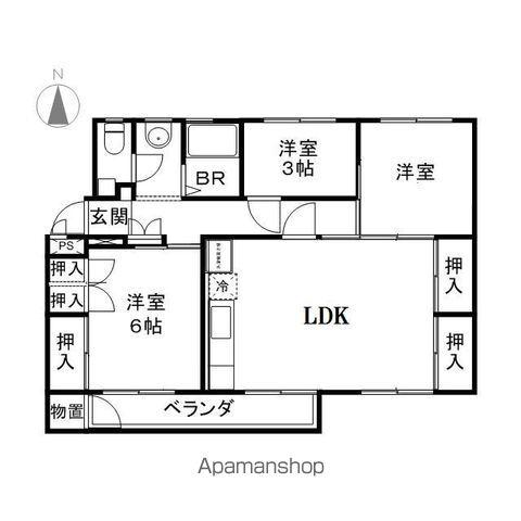 JK-2 伊勢宮(3LDK/4階)の間取り写真