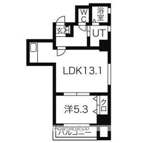 L.A上前津(1LDK/11階)の間取り写真