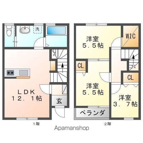 リーブルファイン長良福江(3LDK/1階)の間取り写真