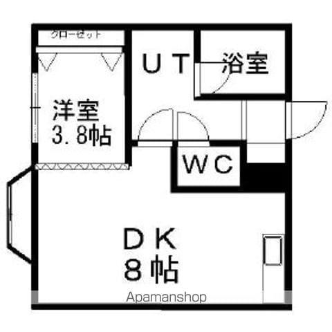 ジークフリート平岸(1LDK/3階)の間取り写真