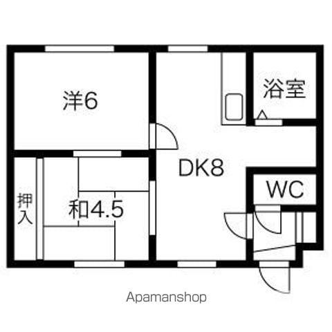 スカイパーク南16(2DK/4階)の間取り写真