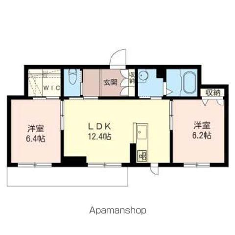 ORCHID B棟(2LDK/1階)の間取り写真