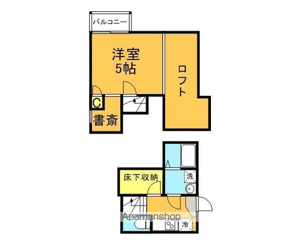 コンフォートベネフィス・ジオ学研都市東1(1K/1階)の間取り写真
