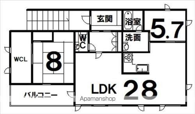 根室本線 帯広駅 バス乗車時間：23分 西５条３７丁目バス停で下車 徒歩1分 2階建 築31年(2LDK/2階)の間取り写真