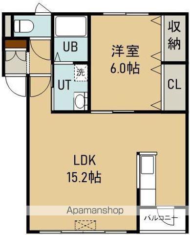 エイブルOKAMURAⅢ(1LDK/2階)の間取り写真