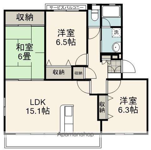 サンステージ(3LDK/1階)の間取り写真