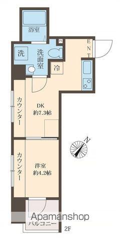 スフィア日本橋富沢町(1DK/2階)の間取り写真