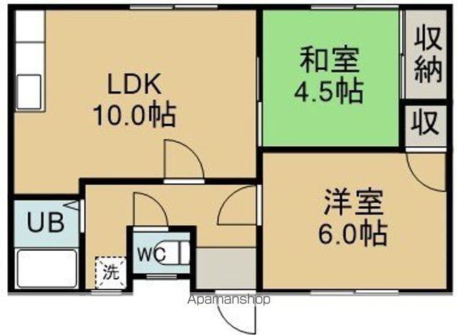 ホワイトハイツ(2LDK/2階)の間取り写真