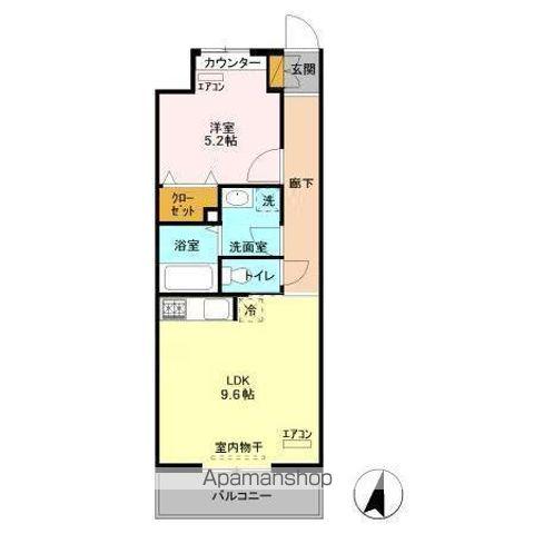 エキスポコンフォートⅡ(1LDK/1階)の間取り写真