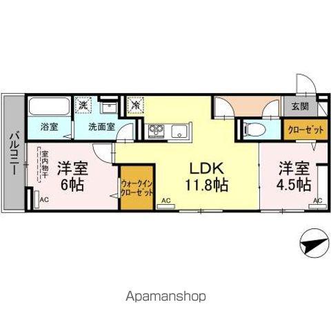 パシャYZ(2LDK/2階)の間取り写真