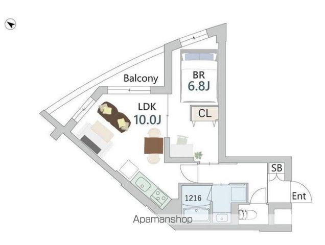 GRANDUO中目黒4(1LDK/2階)の間取り写真