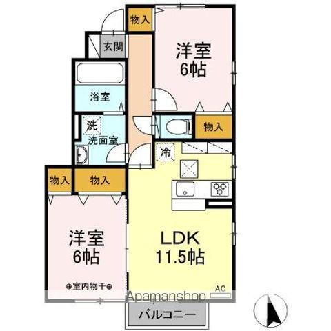 レセンテヴィラTA T(2LDK/1階)の間取り写真