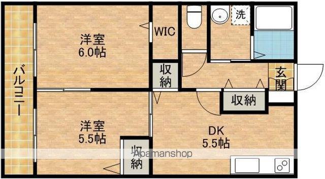 ベルドミール KS(2DK/2階)の間取り写真