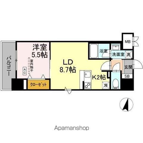 BULL HOUSE(1LDK/9階)の間取り写真