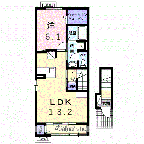 TSハウス Ⅲ(1LDK/2階)の間取り写真