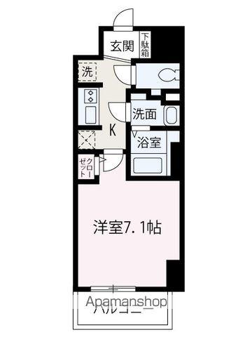 プリンセスライン(1K/8階)の間取り写真