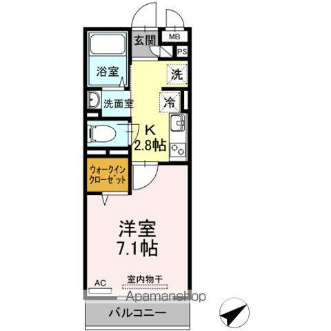 ラプンツェル(1K/2階)の間取り写真